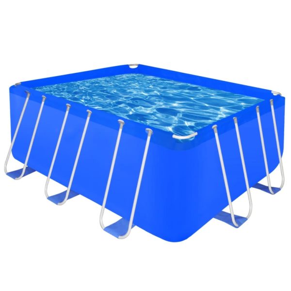 Fritstående rektangulært badebassin med stålramme 400 x 207 x 122 cm