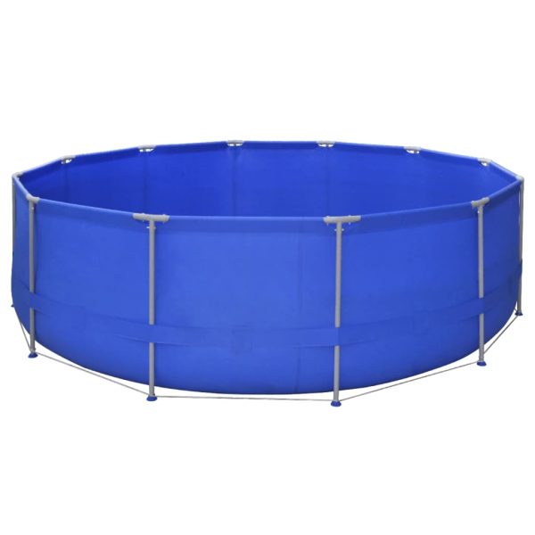 Fritstående rundt badebassin med stålramme 457 x 122 cm
