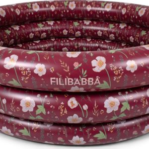 Filibabba - Badebassin - Fall Flowers - Mørkerød - 80 Cm - 43 L