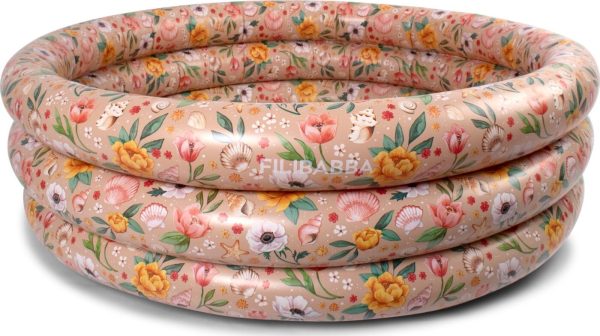 Filibabba - Badebassin Alfie - Blomster Strand - 43 L - Pink